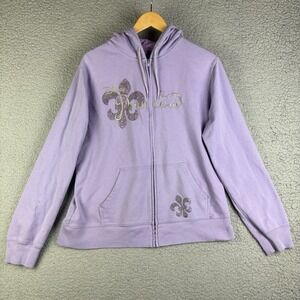 Disney Parks Princess Hoodie With Crown Jacket Full Zip Sz Womens XL Purple